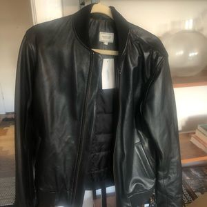 Frank and oak leather bomber jacket